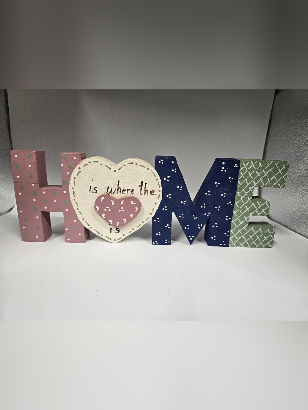 Vtg Wooden 'Home' Letter Decor